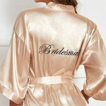 Customised Classic Satin Robe Champagne The Good Road