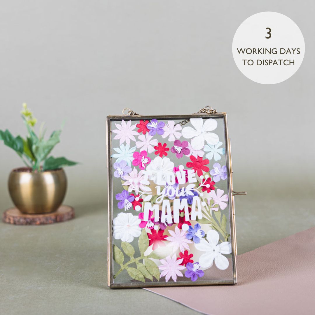 Personalised Floral Glass Frame