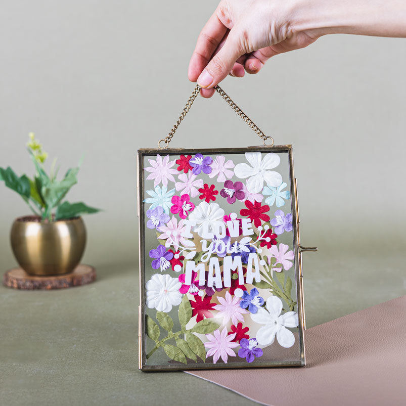 Personalised Floral Glass Frame