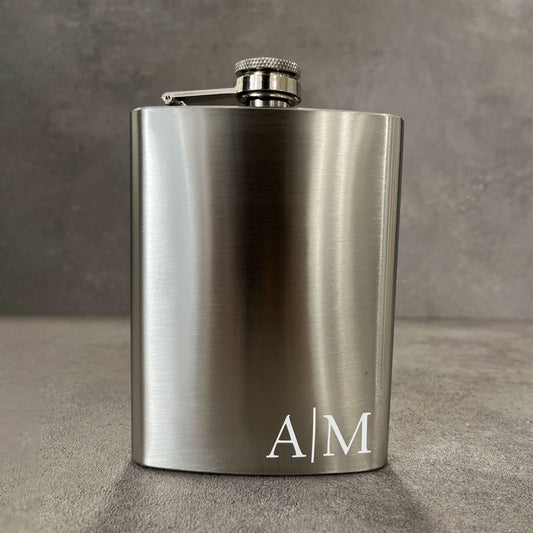 Silver Hip Flask Customised