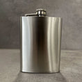 Load image into Gallery viewer, Silver Hip Flask Customised
