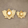 Load image into Gallery viewer, Lotus Metal Diya
