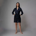 Load image into Gallery viewer, Navy Blue Classic Satin Robe
