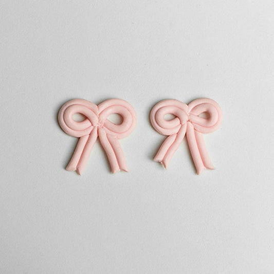 Pink Bow Studs