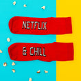 Load image into Gallery viewer, Netflix & Chill Socks Red
