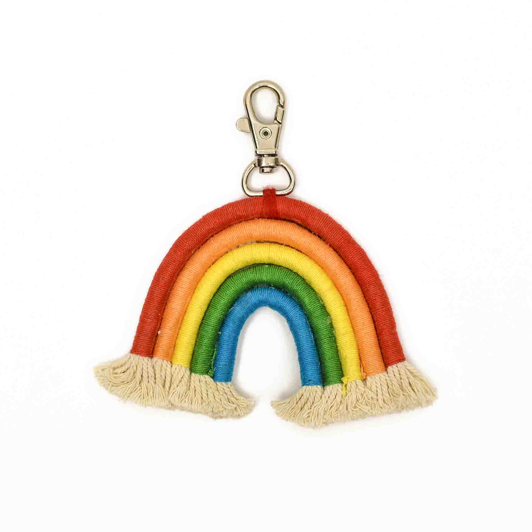 Rainbow Macrame Keychain